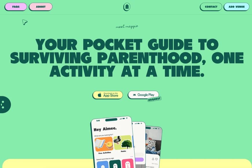 Parenting app website